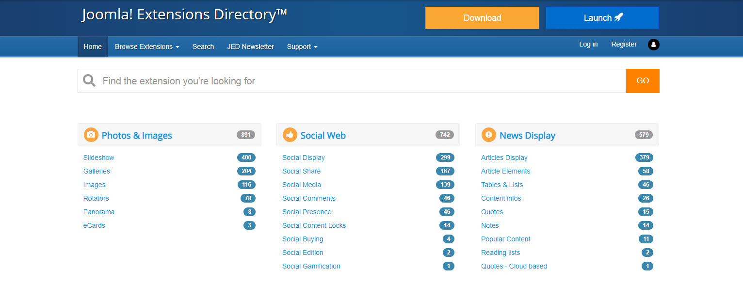 Joomla exensies